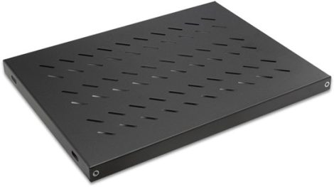 Polc 4 ponton rögzíthető 600 mm mély 19" rack szekrényhez, teherbírás 30Kg Kihúzható RAL9005 fekete